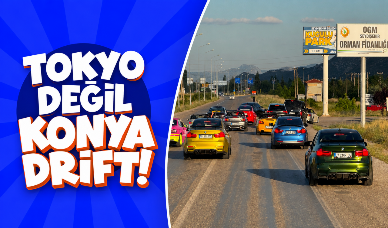 Tokyo değil Konya Drift! Modifiye tutkunları Seydişehir'de bir araya geldi
