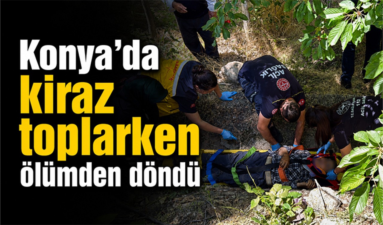 Konya’da kiraz toplarken ölümden döndü
