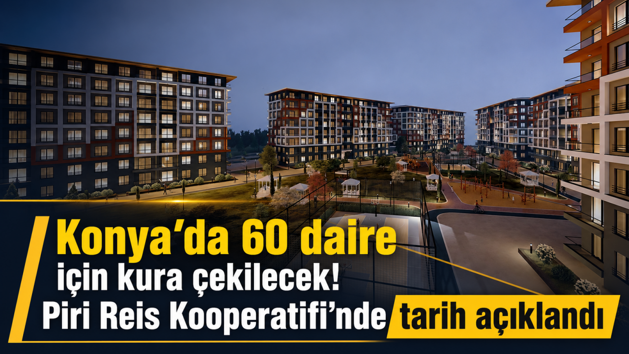 Konya’da 60 daire için kura çekilecek! Piri Reis Kooperatifi’nde tarih açıklandı