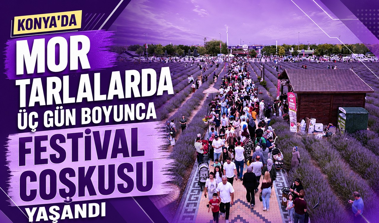 Konya’da mor tarlalarda üç gün boyunca festival coşkusu yaşandı
