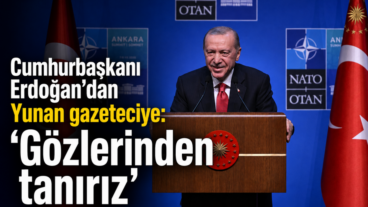 Cumhurbaşkanı Erdoğan'dan Yunan gazeteciye: "Gözlerinden tanırız"