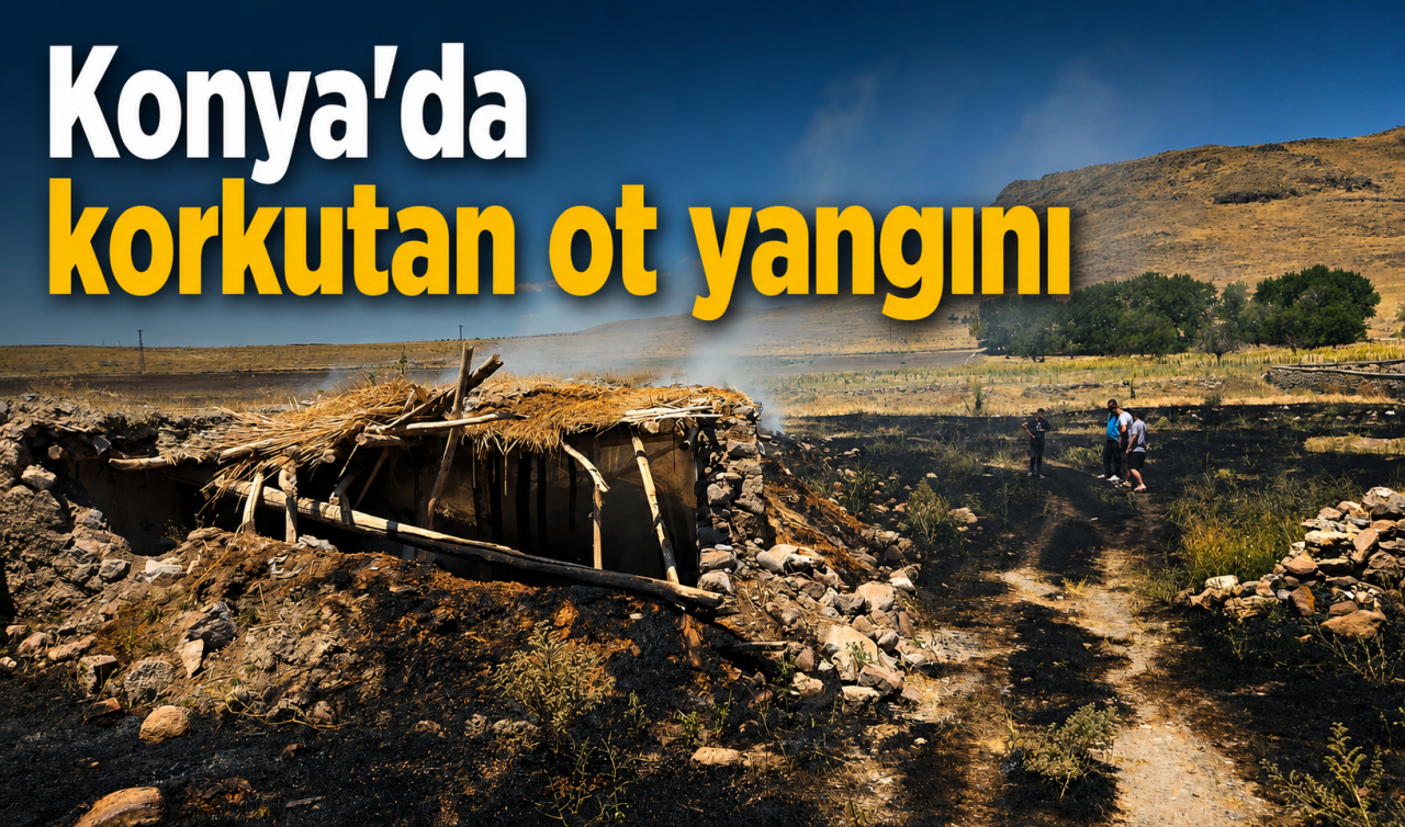Konya'da korkutan ot yangını