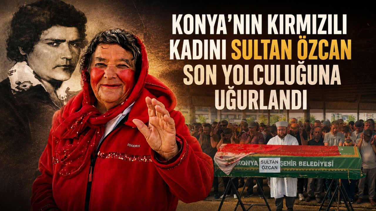 Konya'nın Kırmızılı Kadını Sultan Özcan son yolculuğuna uğurlandı