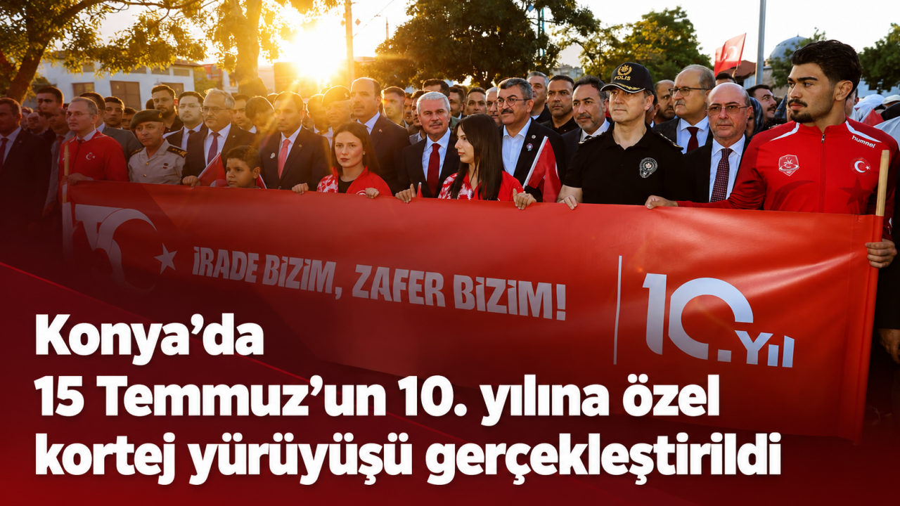 Konya’da 15 Temmuz’un 10. yılına özel kortej yürüyüşü gerçekleştirildi