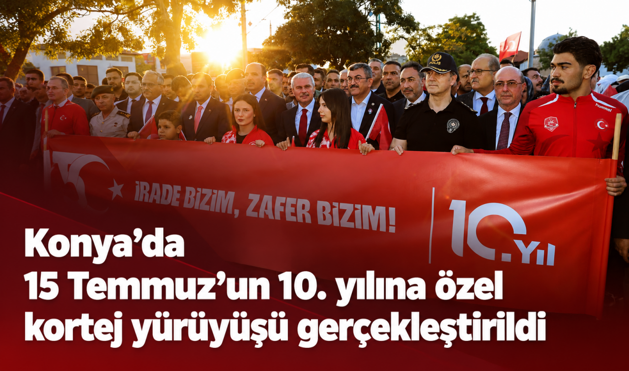 Konya’da 15 Temmuz’un 10. yılına özel kortej yürüyüşü gerçekleştirildi