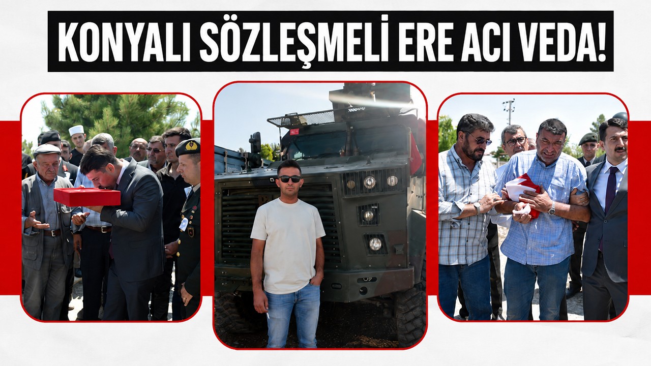 Konya'da yürek burkan veda: Sözleşmeli Er Hüseyin Uzundemir toprağa verildi