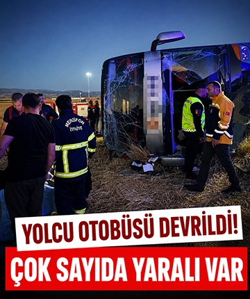 Yolcu otobüsü devrildi! Çok sayıda yaralı var