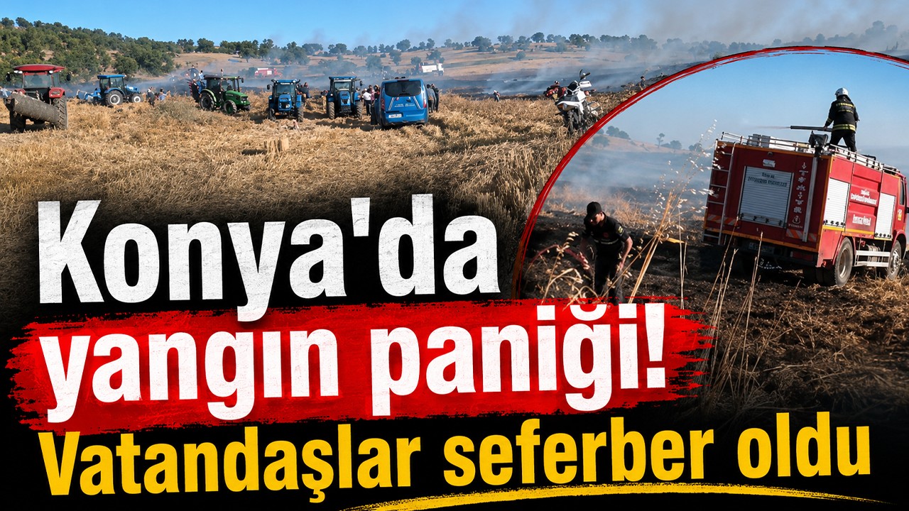 Konya'da yangın paniği! Vatandaşlar seferber oldu