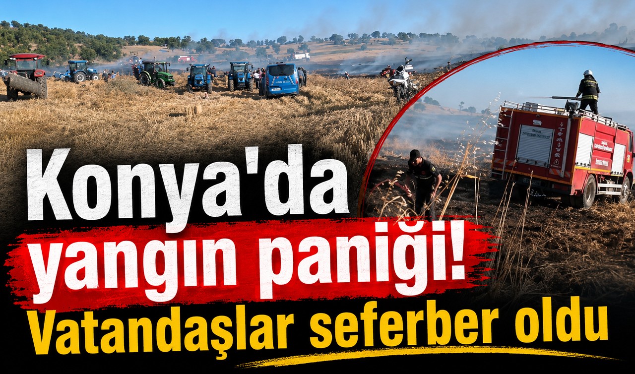Konya'da yangın paniği! Vatandaşlar seferber oldu
