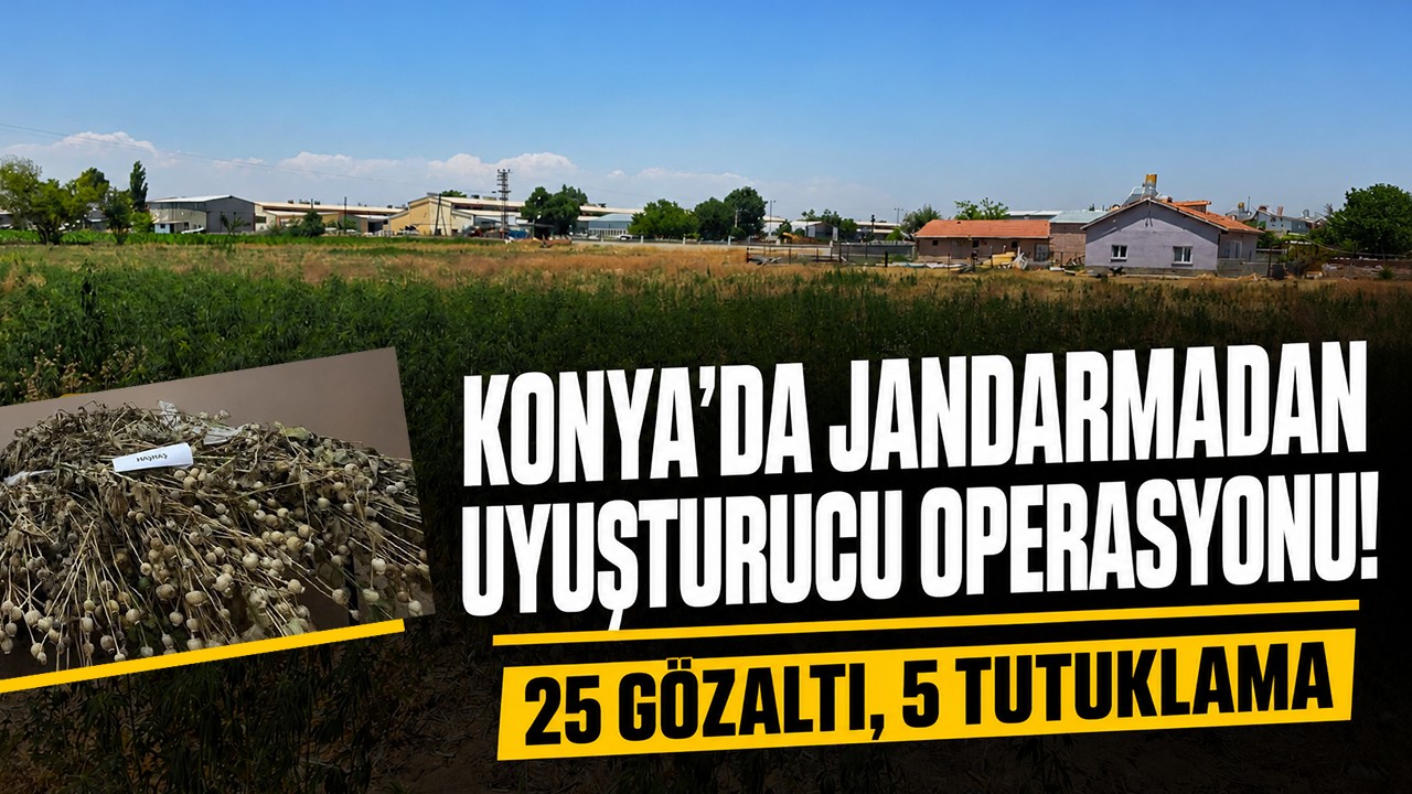 Konya'da jandarmadan uyuşturucu operasyonu! 25 gözaltı, 5 tutuklama