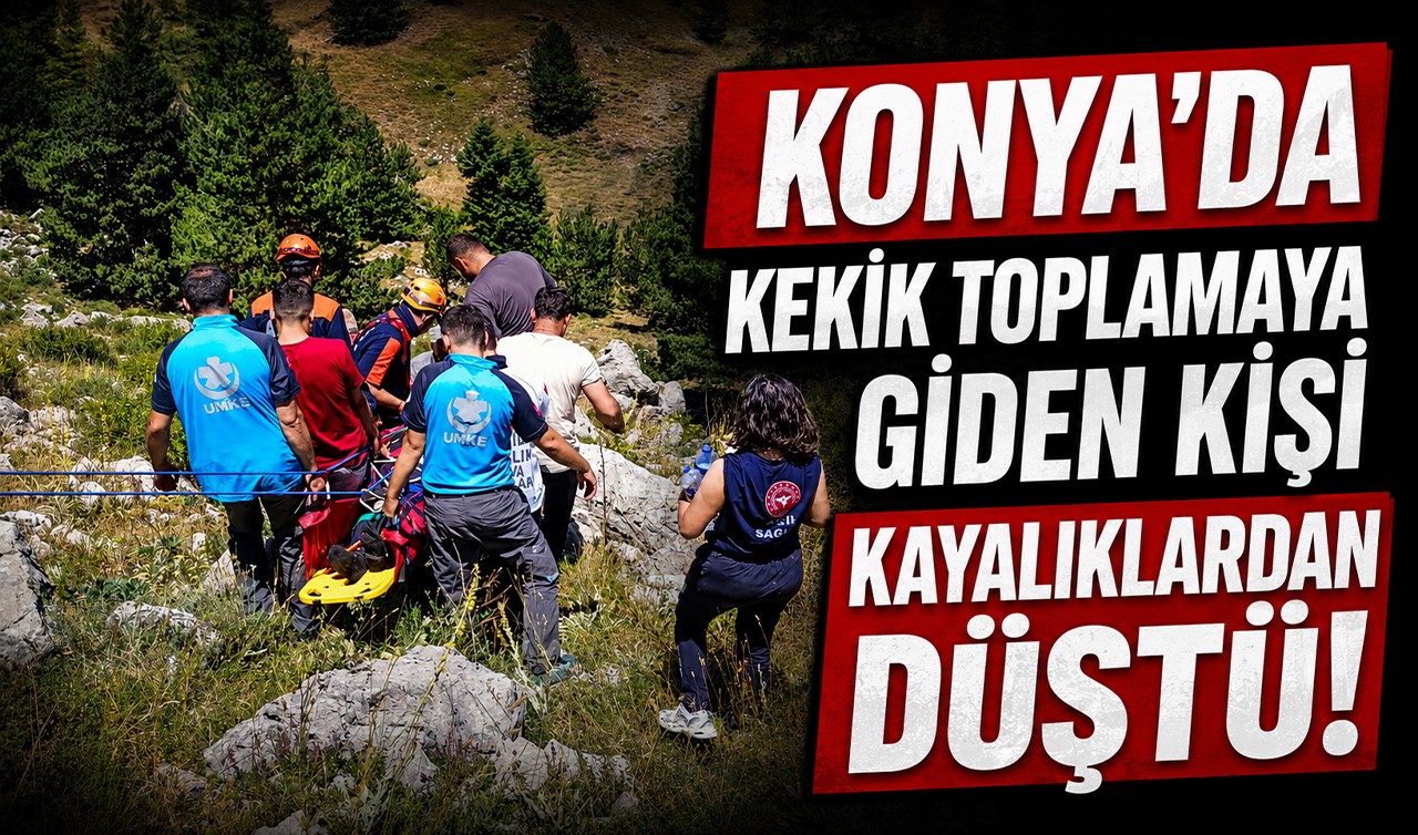 Konya'da kekik toplamaya giden kişi kayalıklardan düştü!