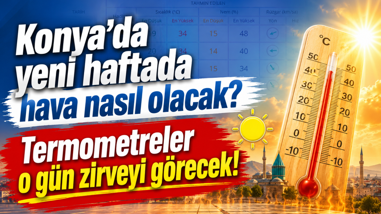 Konya’da yeni haftada hava nasıl olacak? Termometreler o gün zirveyi görecek!
