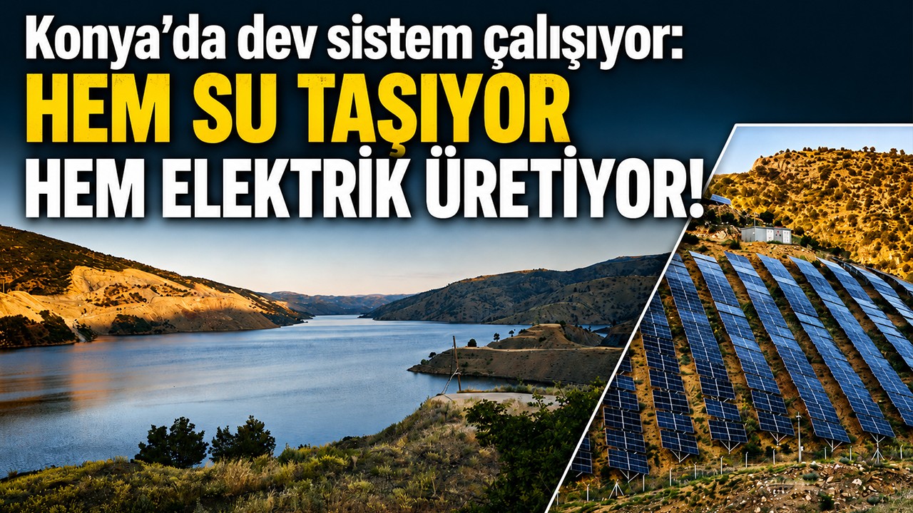 Konya’da dev sistem çalışıyor: Hem su taşıyor hem elektrik üretiyor!