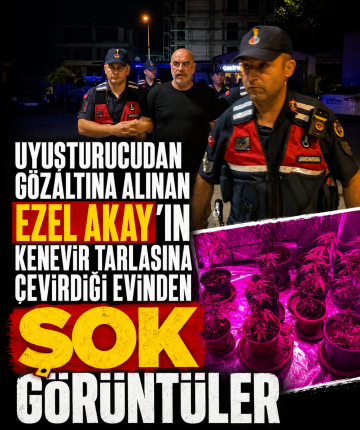 Uyuşturucudan gözaltına alınan Ezel Akay'ın kenevir tarlasına çevirdiği evinden şok görüntüler