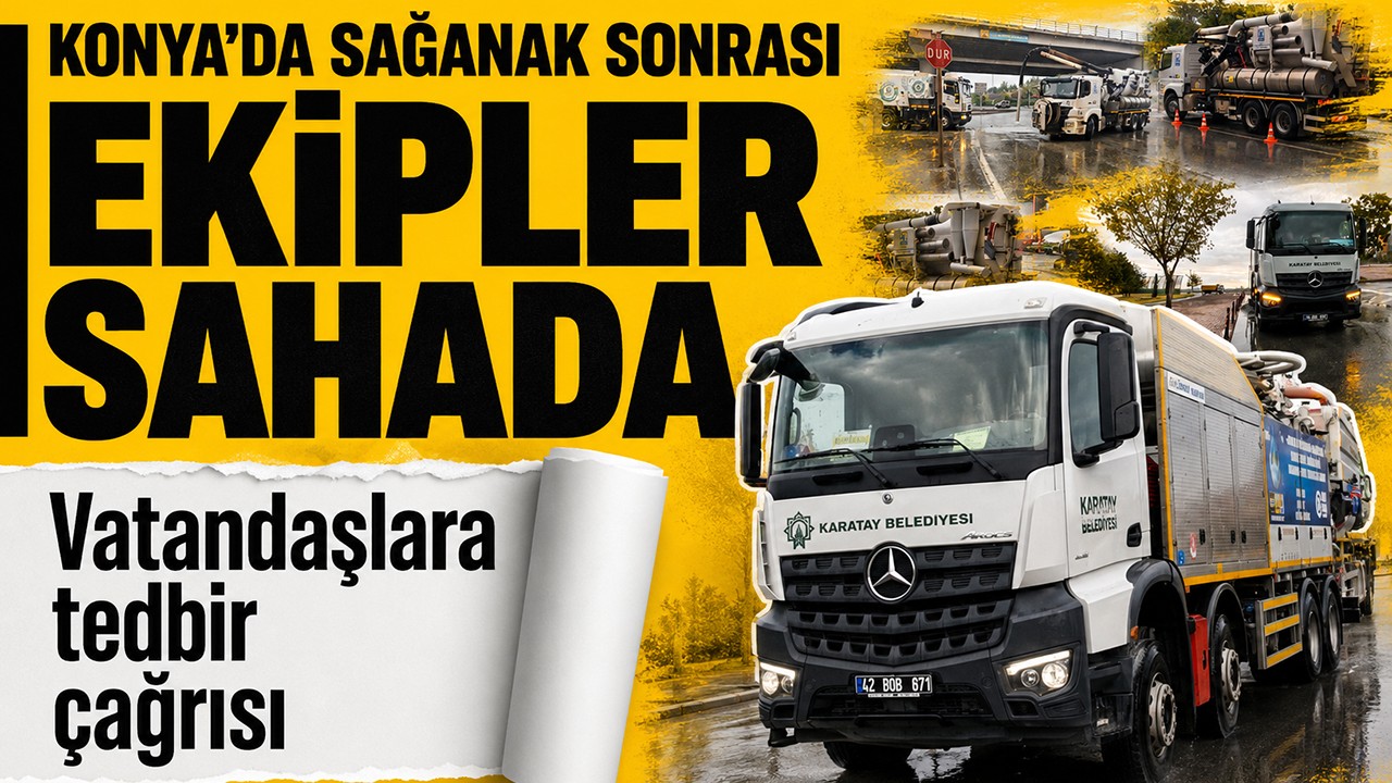 Konya'da sağanak sonrası ekipler sahada, vatandaşlara tedbir çağrısı