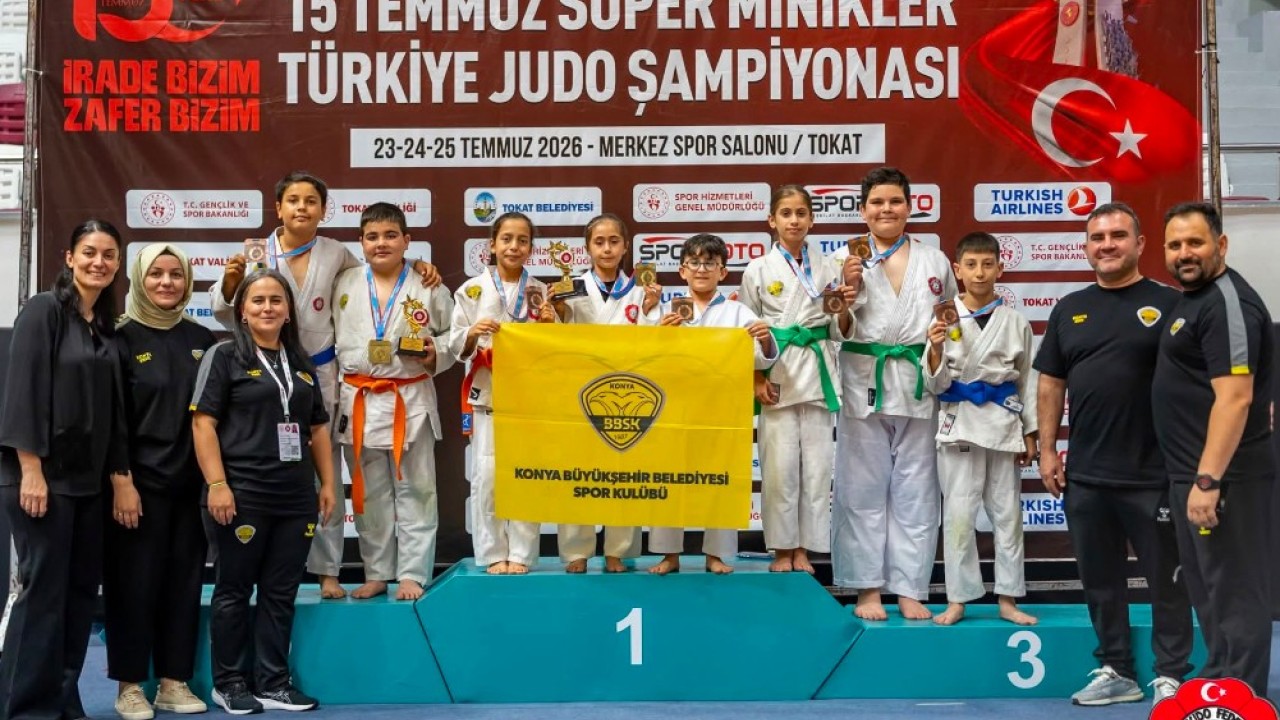 Konya Büyükşehir Belediyesporlu minik judoculardan 8 madalya birden