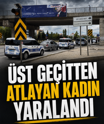 Üst geçitten atlayan kadın yaralandı