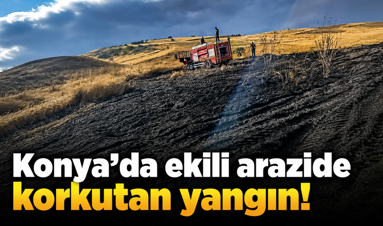 Konya’da ekili arazide korkutan yangın!