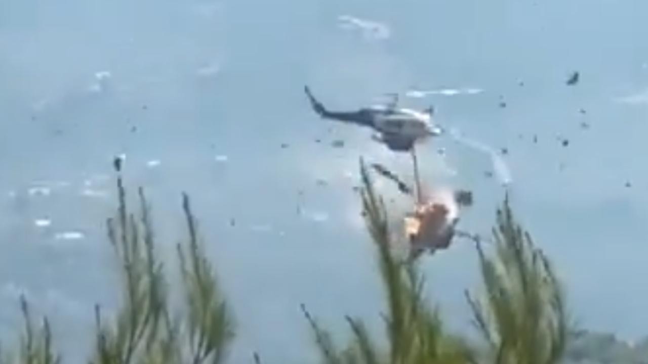 İki yangın söndürme helikopteri havada çarpıştı