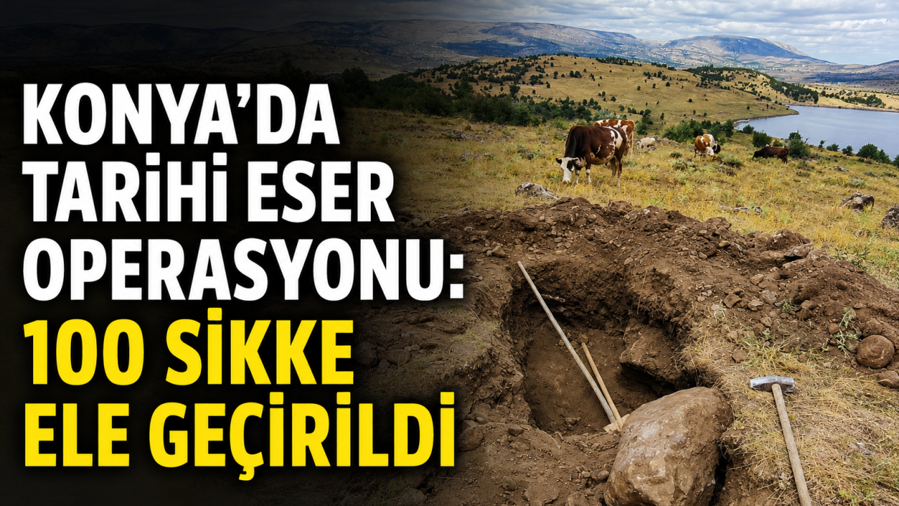 Konya’da tarihi eser operasyonu: 100 sikke ele geçirildi