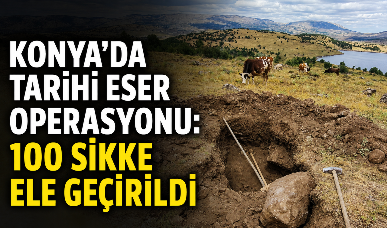 Konya’da tarihi eser operasyonu: 100 sikke ele geçirildi