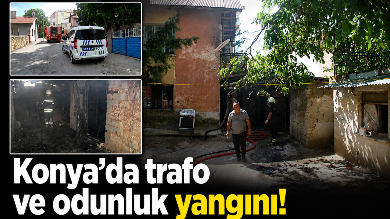 Konya'da trafo ve odunluk yangını!