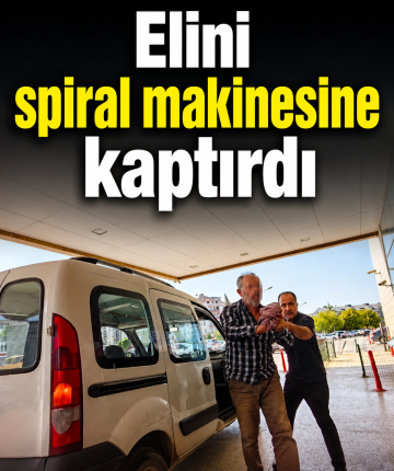 Elini spiral makinesine kaptırdı