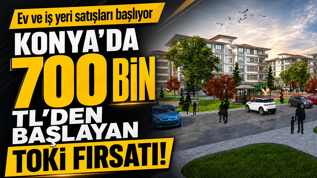 Konya’da 700 bin TL’den başlayan TOKİ fırsatı! Ev ve iş yeri satışları başlıyor