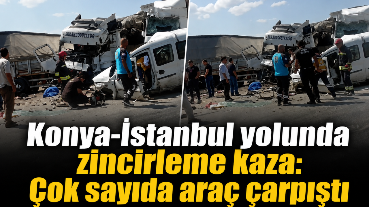 Konya-İstanbul yolunda zincirleme kaza: Çok sayıda araç çarpıştı