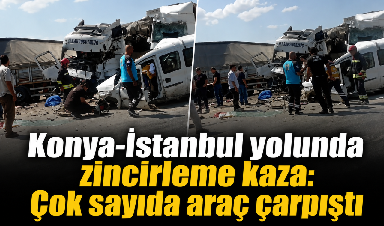 Konya-İstanbul yolunda zincirleme kaza: Çok sayıda araç çarpıştı