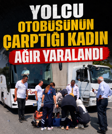 Yolcu otobüsünün çarptığı kadın ağır yaralandı