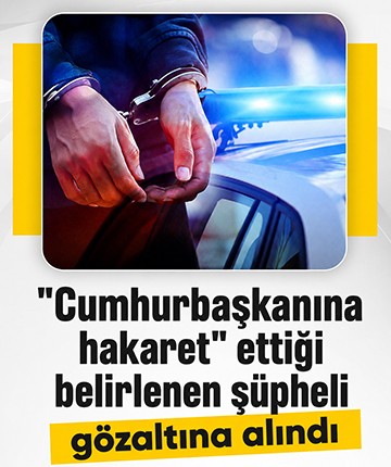 "Cumhurbaşkanına hakaret" ettiği belirlenen şüpheli gözaltına alındı